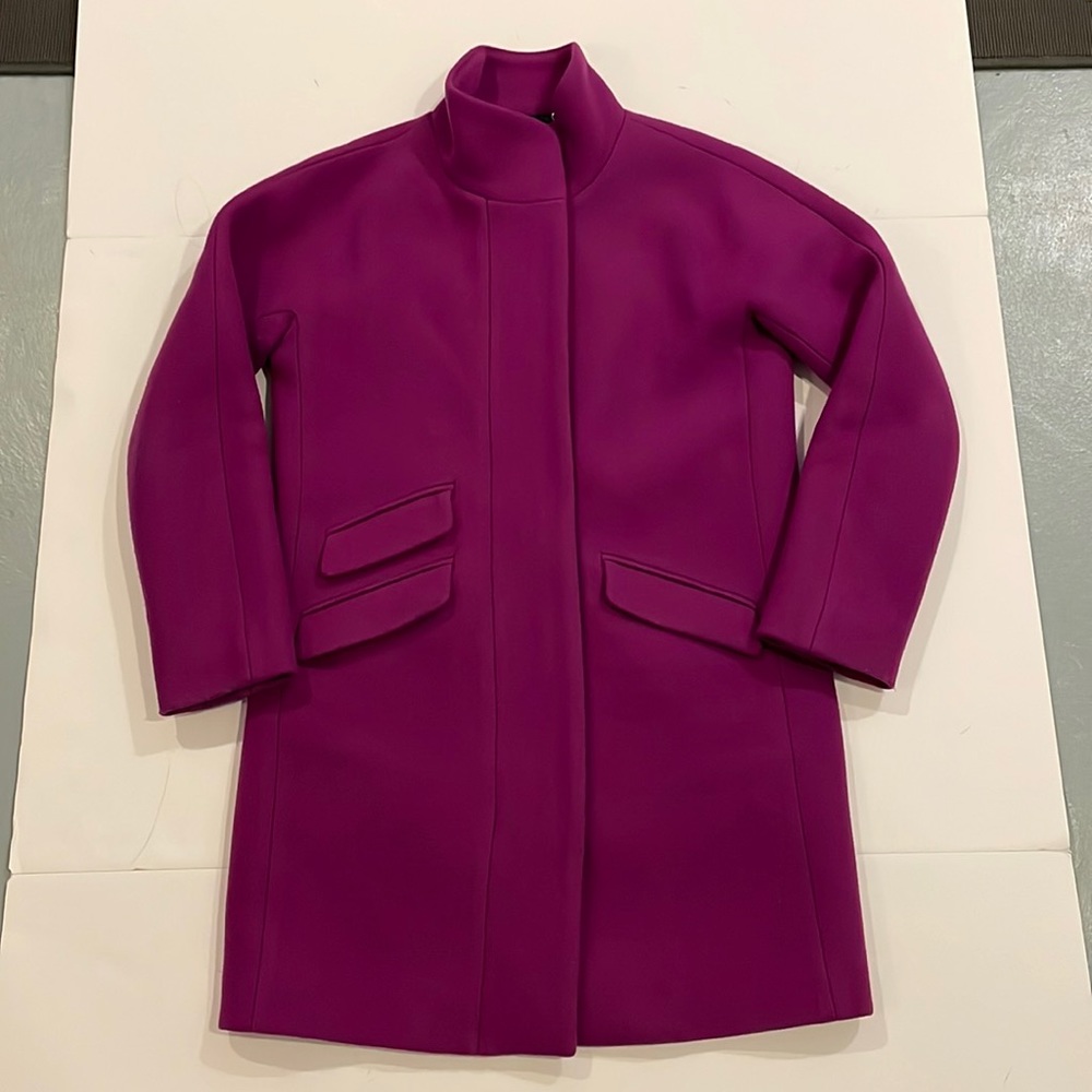 J Crew Italian Wool Cocoon Coat Magenta Size 2